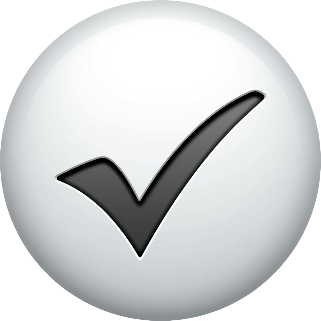 Give me a black in white white tick circle for youtube emoji