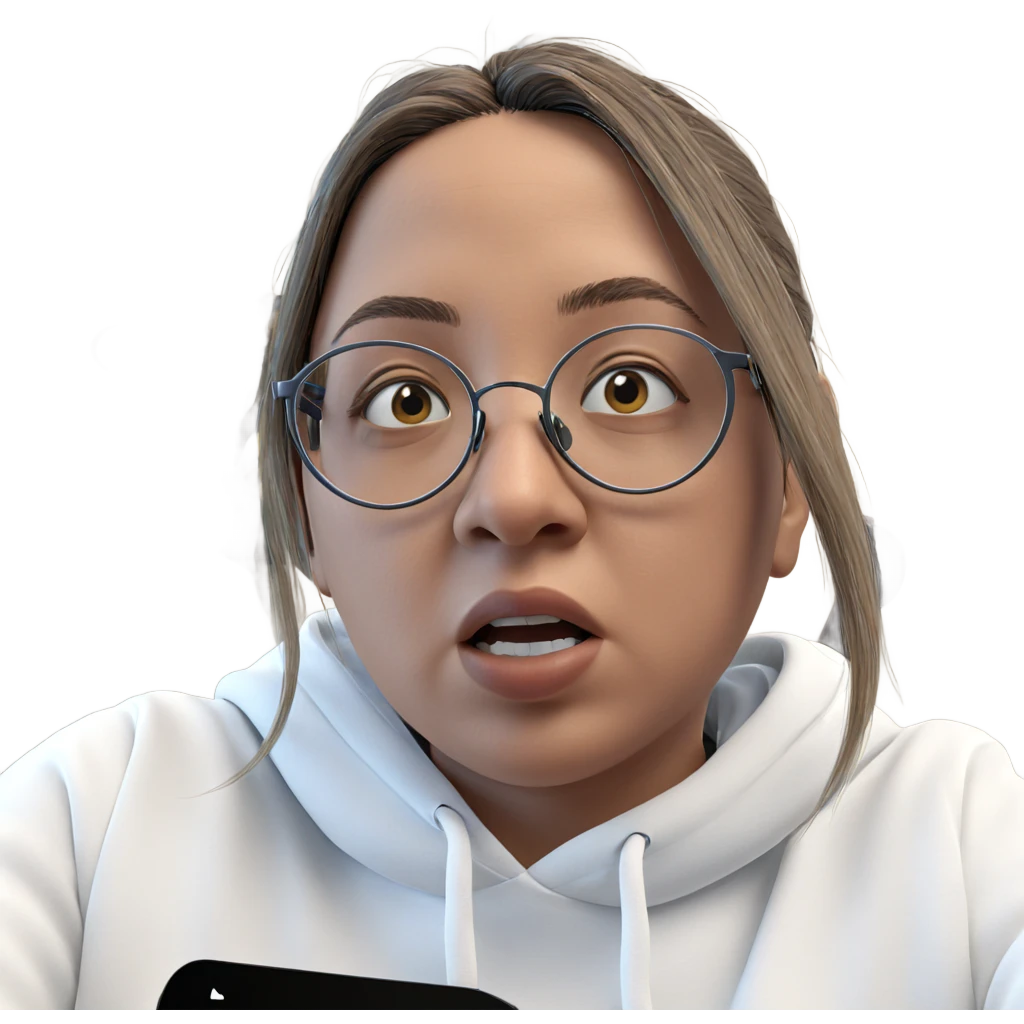 girl in glasses with hoodie emoji