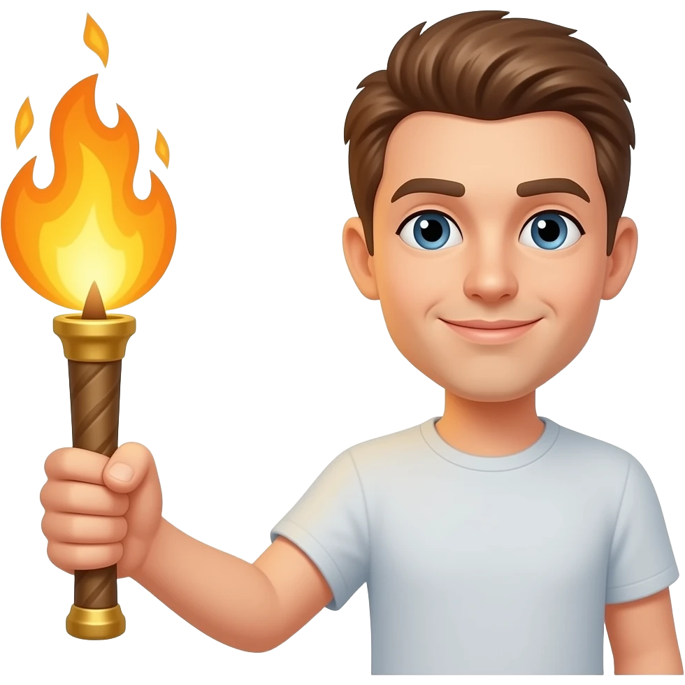 a lighter coloured arm holding torch emoji