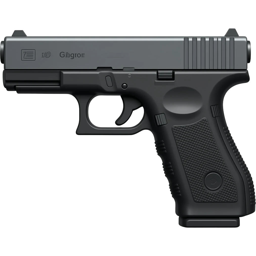 Gun (pistol [glock]) emoji right facing emoji
