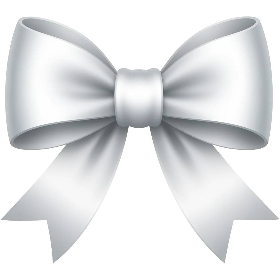 Shiny white bow flowy emoji