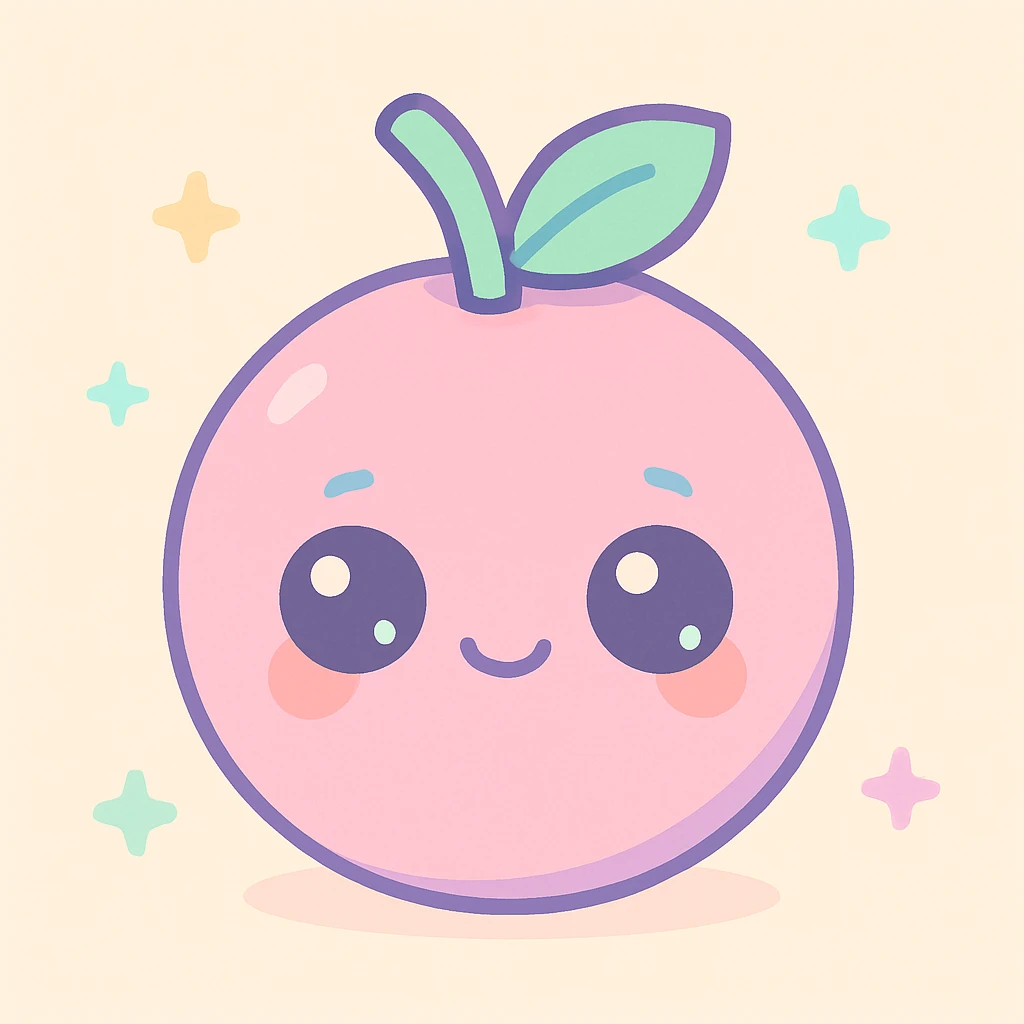 a passionfruit in a cute cartoon style, with a smiling face emoji