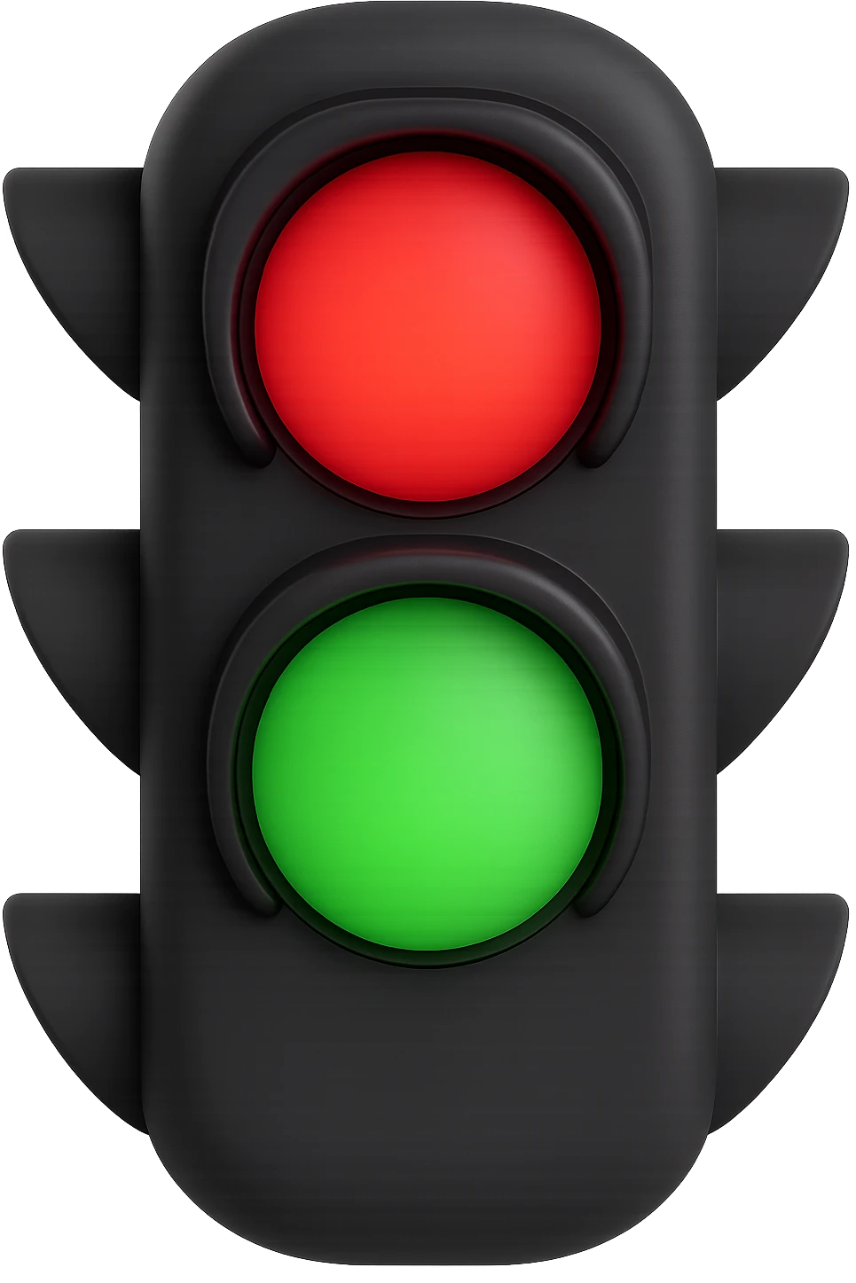 Transform this into a stop and go light showing both red and green lights, keep the 3D emoji style, no background. emoji