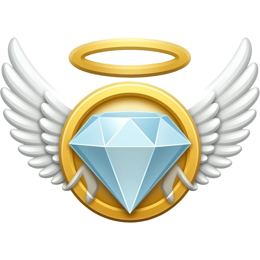 holy diamond emblem with white wings and diamond in the middle emoji