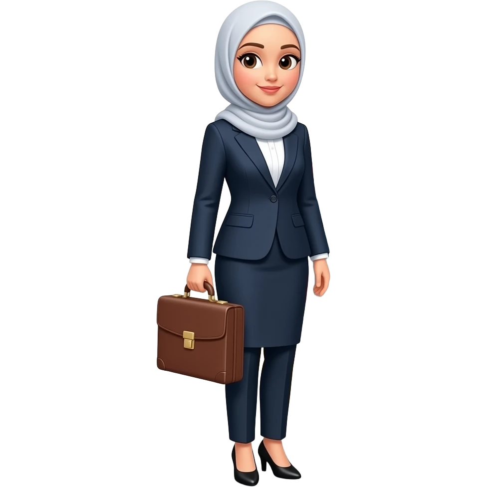 a hijabi person travelling for work emoji
