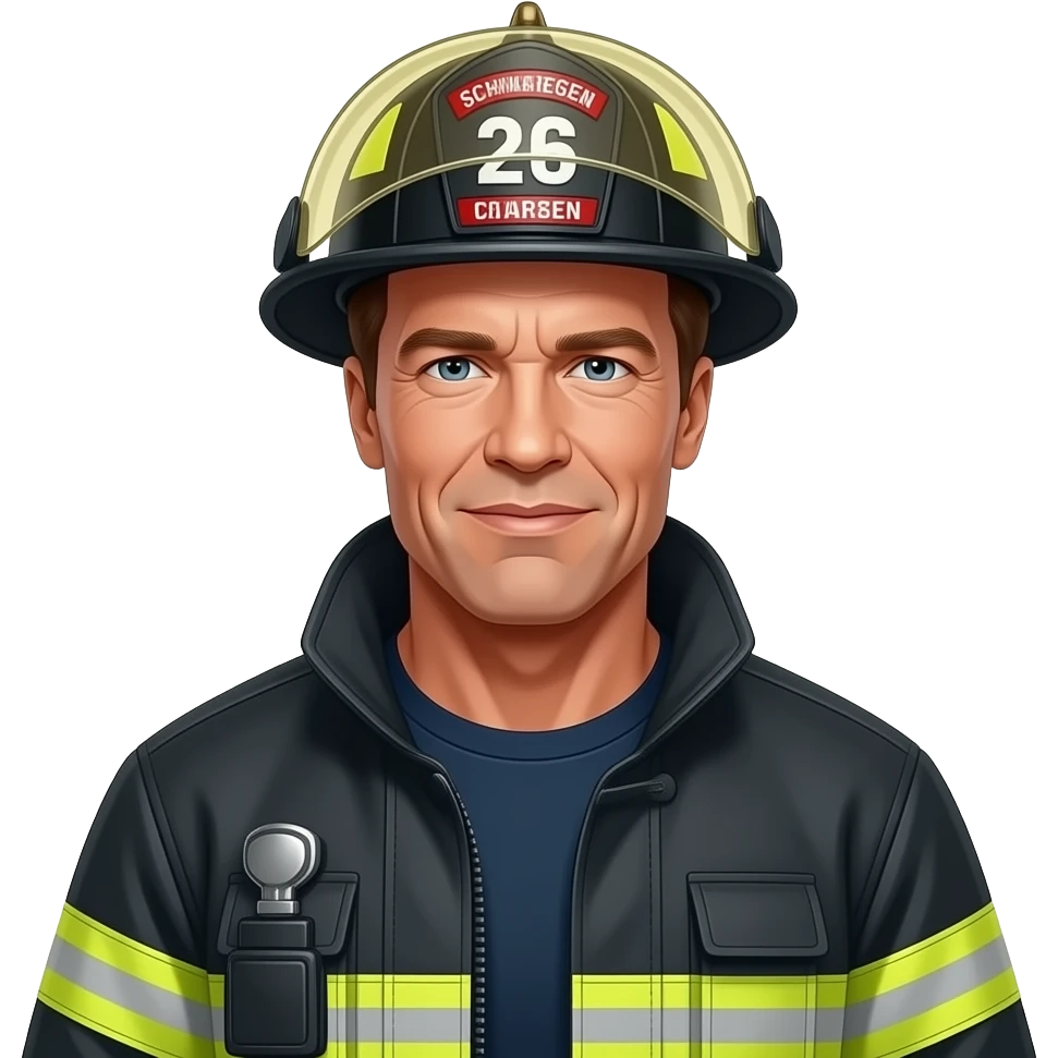 Arnold Schwarzenegger dress up as a firefighter emoji