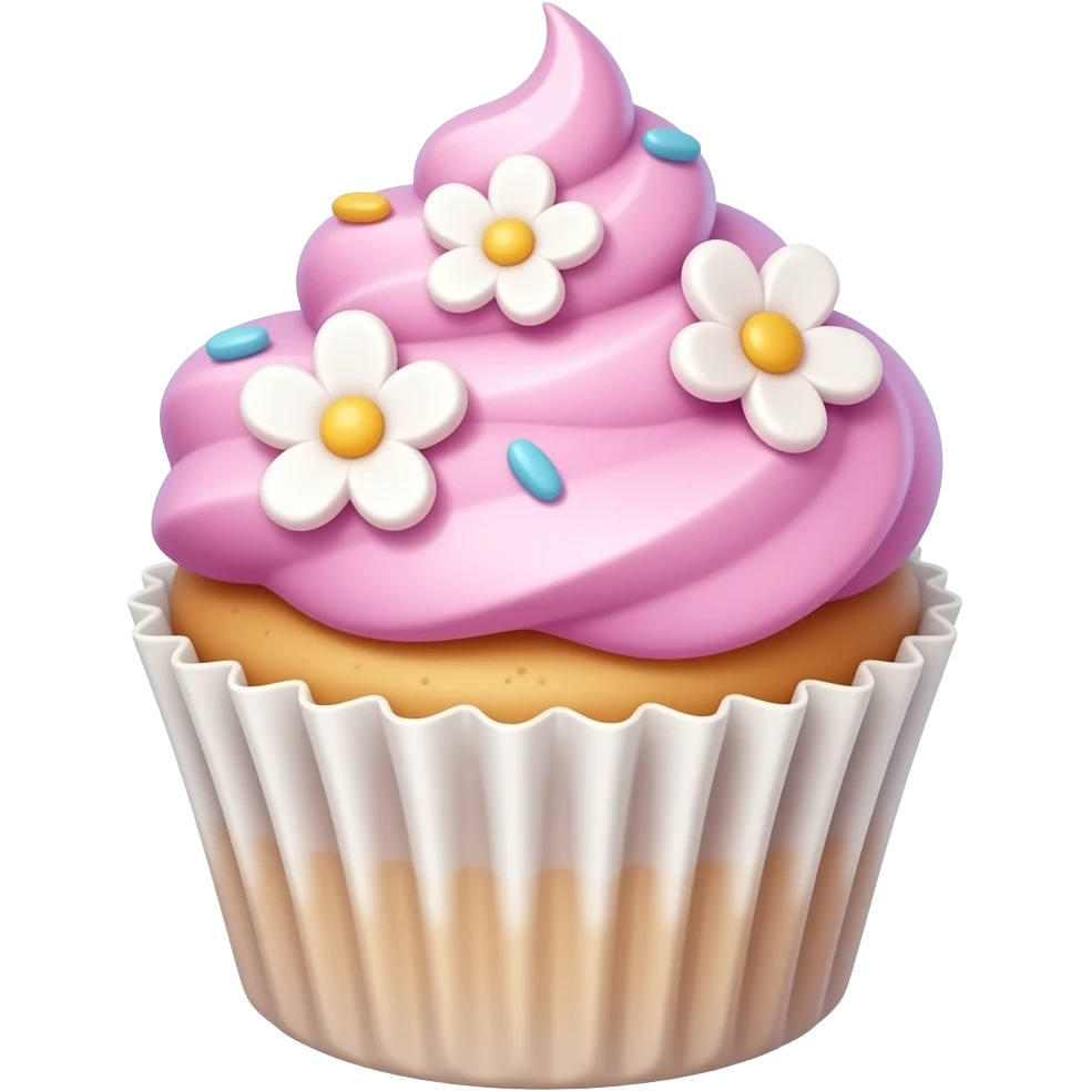 Cupcake with pink icing emoji