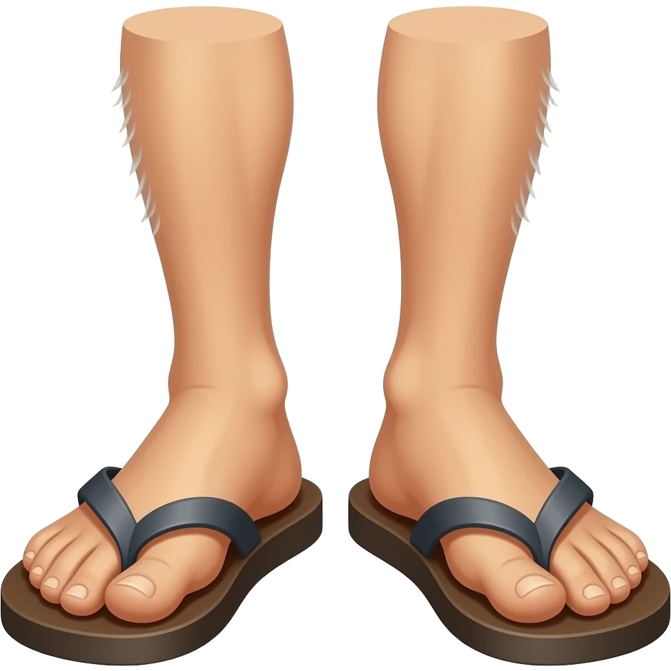Old man feet in flipflops emoji