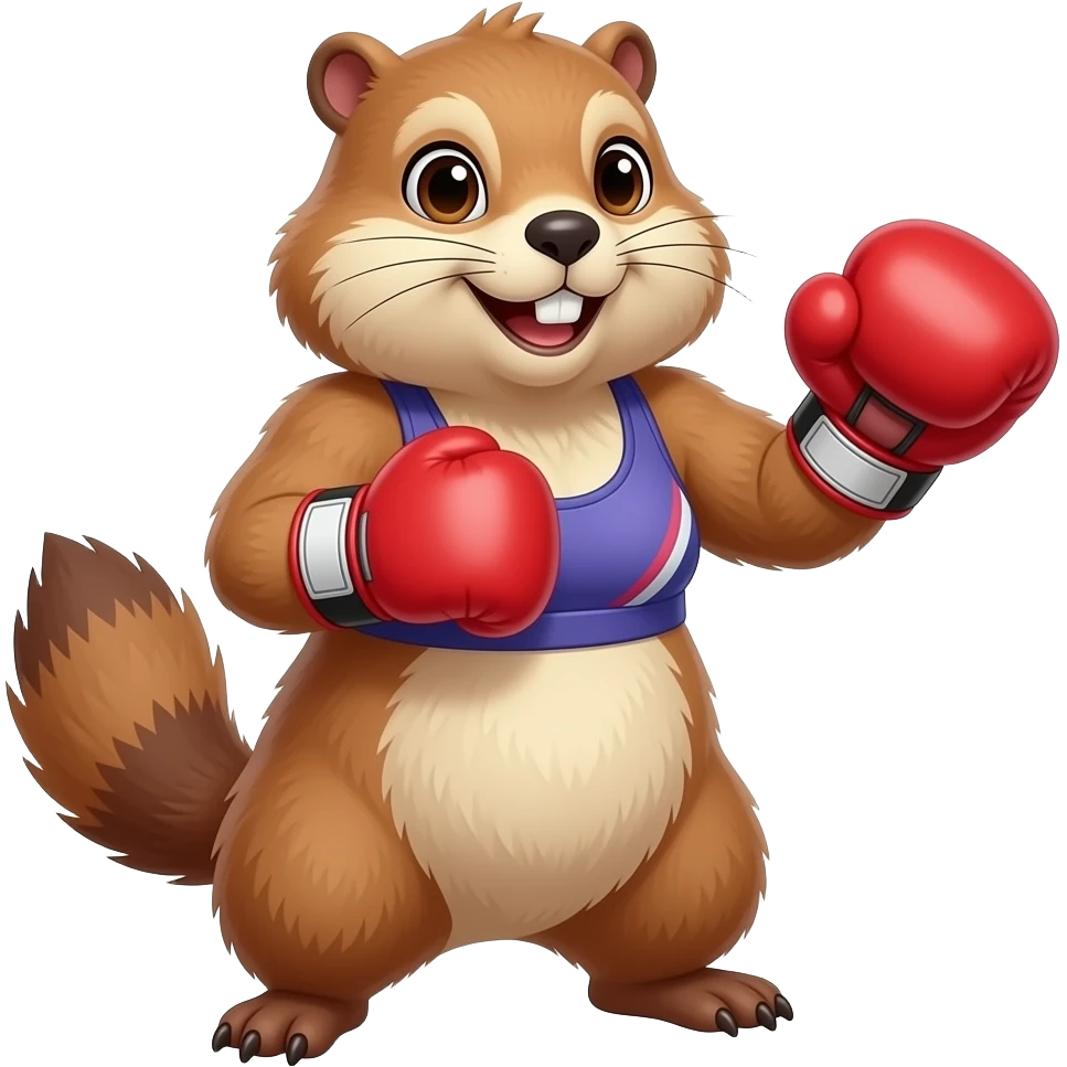 Marmotte fille boxe brassière sport emoji