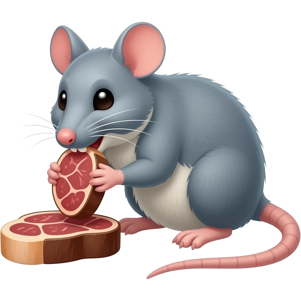 Rat eating steak emoji