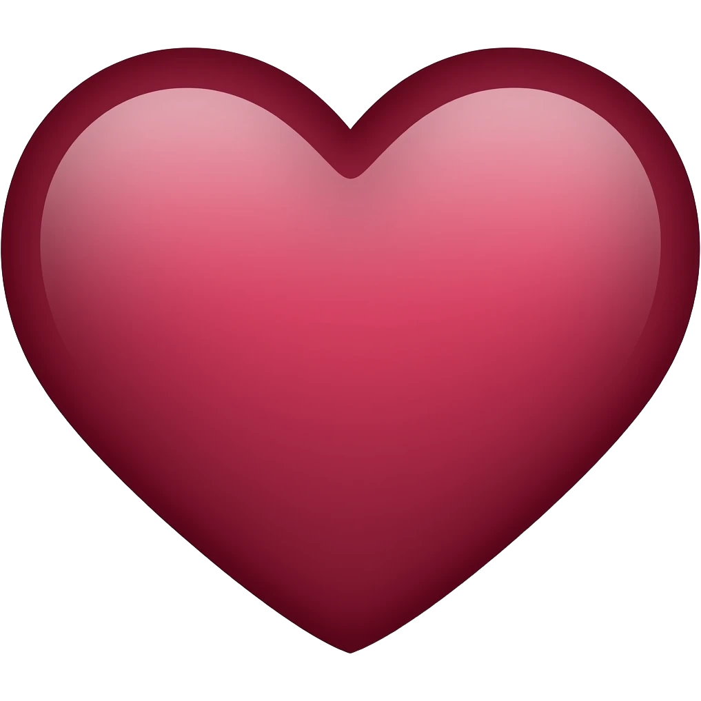 corazón color burdeos emoji