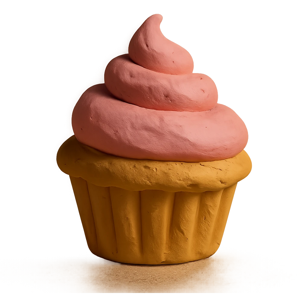 cupcake with pink icing emoji