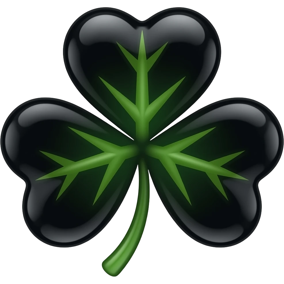Trébol de 5 hojas negro emoji