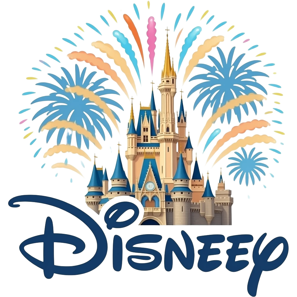 Vidterra logo, add fireworks from the top of it like the disney castle firreworks emoji