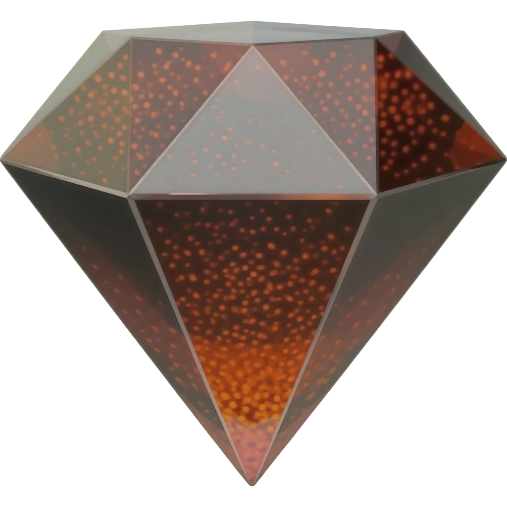 an obsidian gem stone shaped like a diamond with speckles of fire red throughout emoji