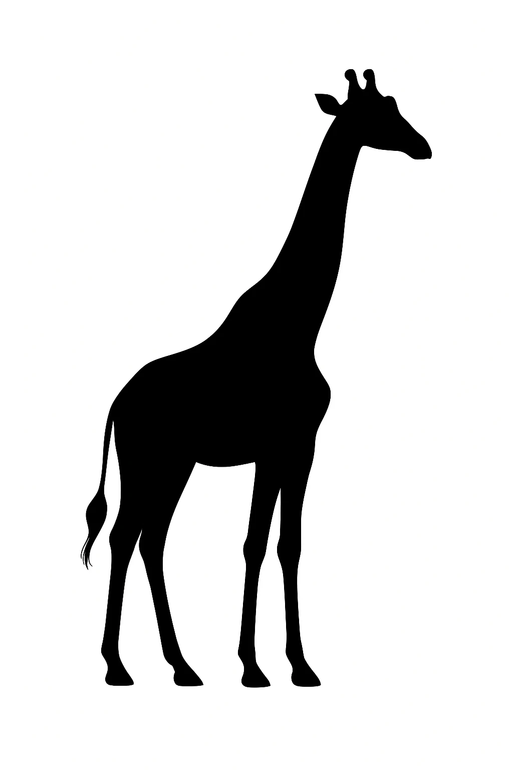 Giraffe black silhouette white background emoji