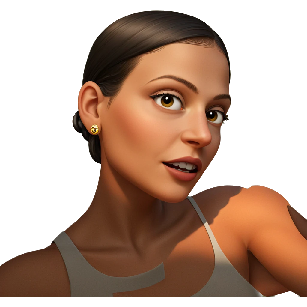 dark haired girl with earrings emoji