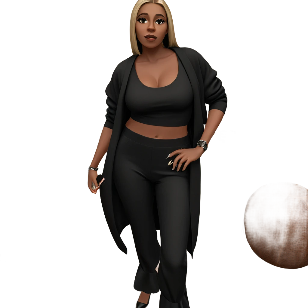 chic girl in black outfit emoji