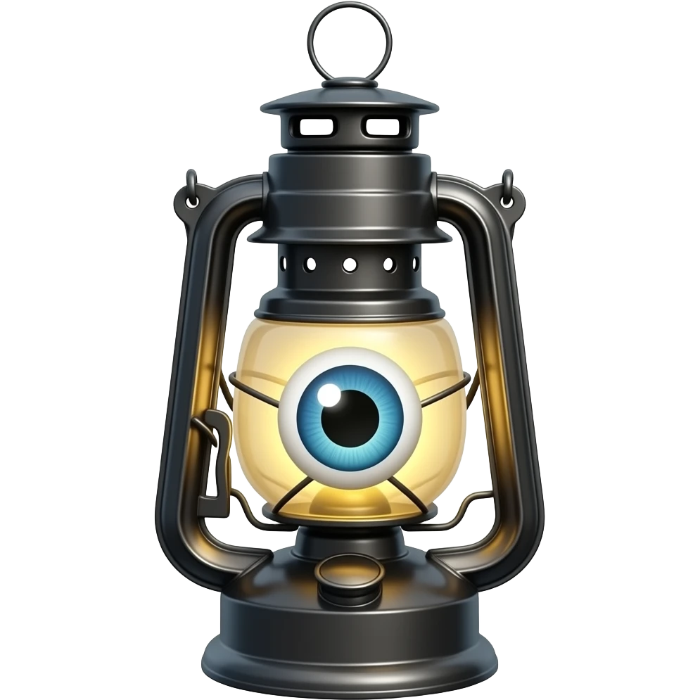 A lantern with one big eye emoji