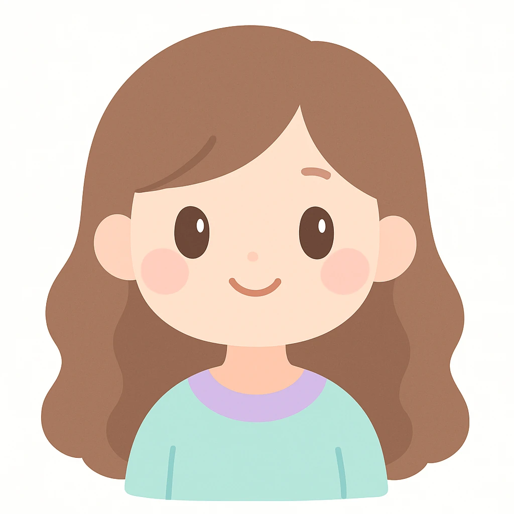 sweet brunette girl, long wavy hair, cheerful and approachable, white background emoji