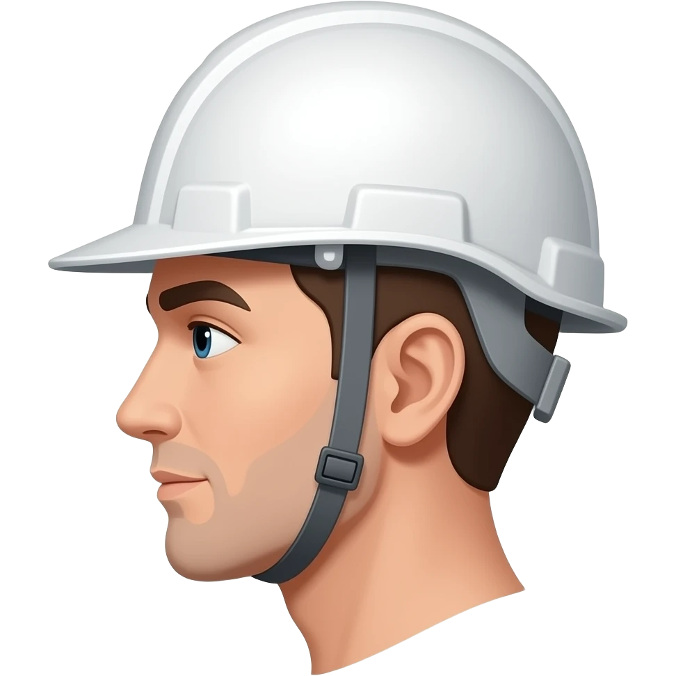 Casco blanco bde ingeniero de costado emoji