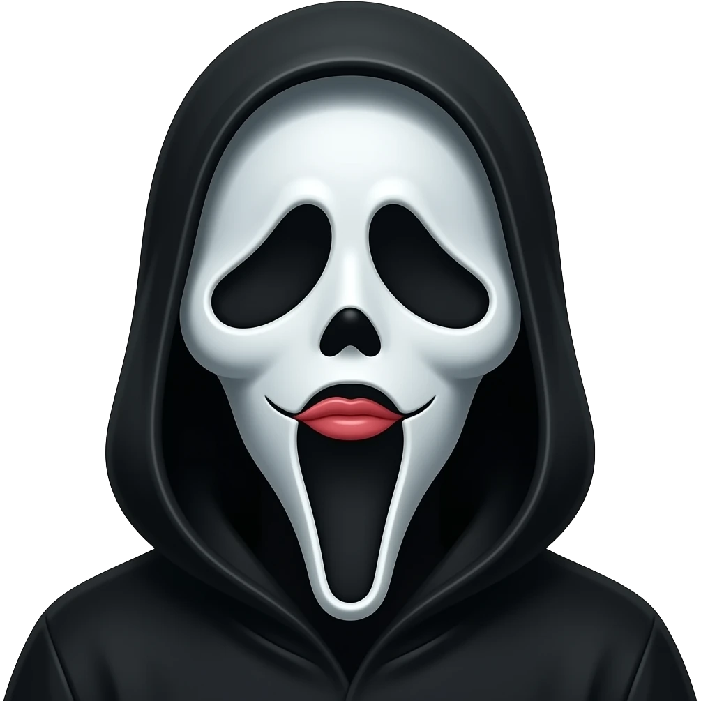Ghostface pursing lips emoji