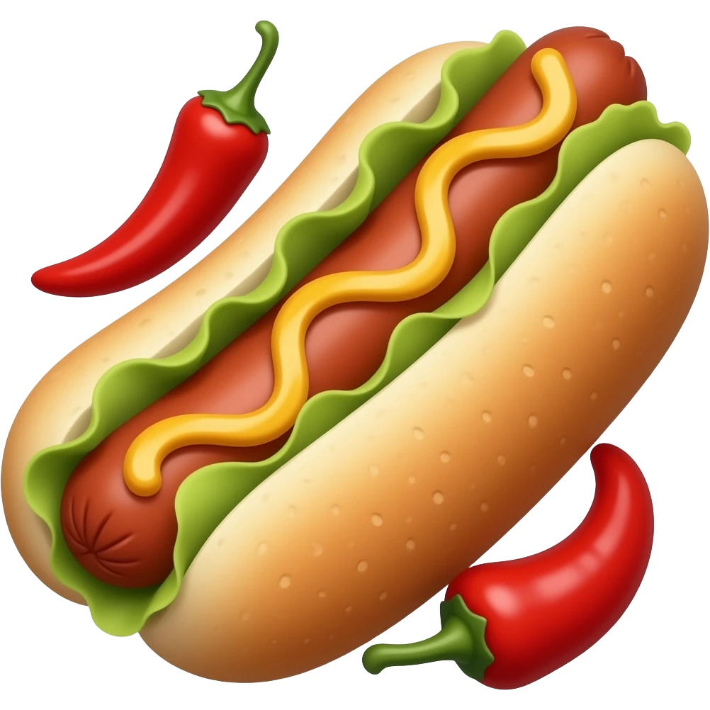chicago hot dog with 2 sport peppers emoji