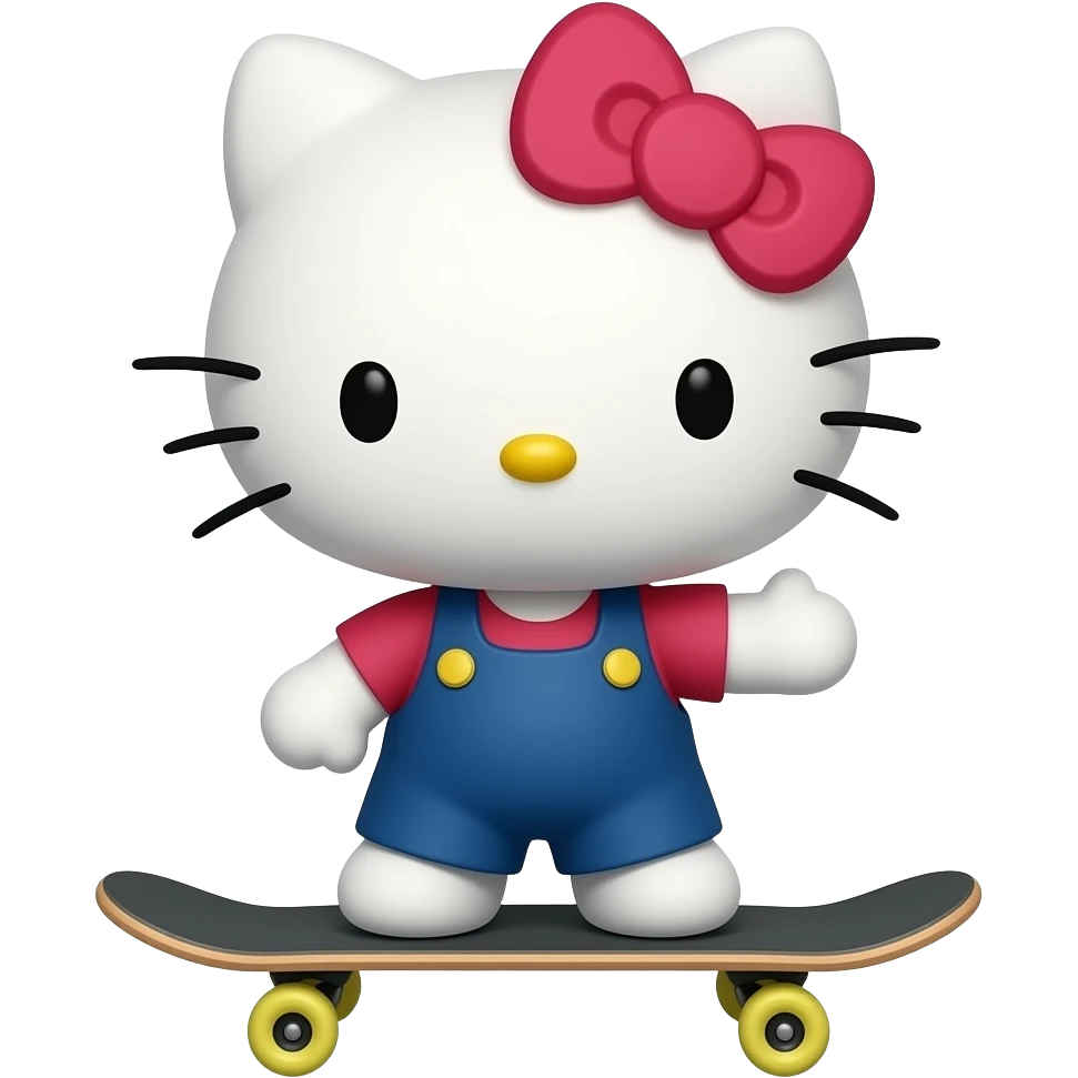 Hello kitty on skateboard emoji