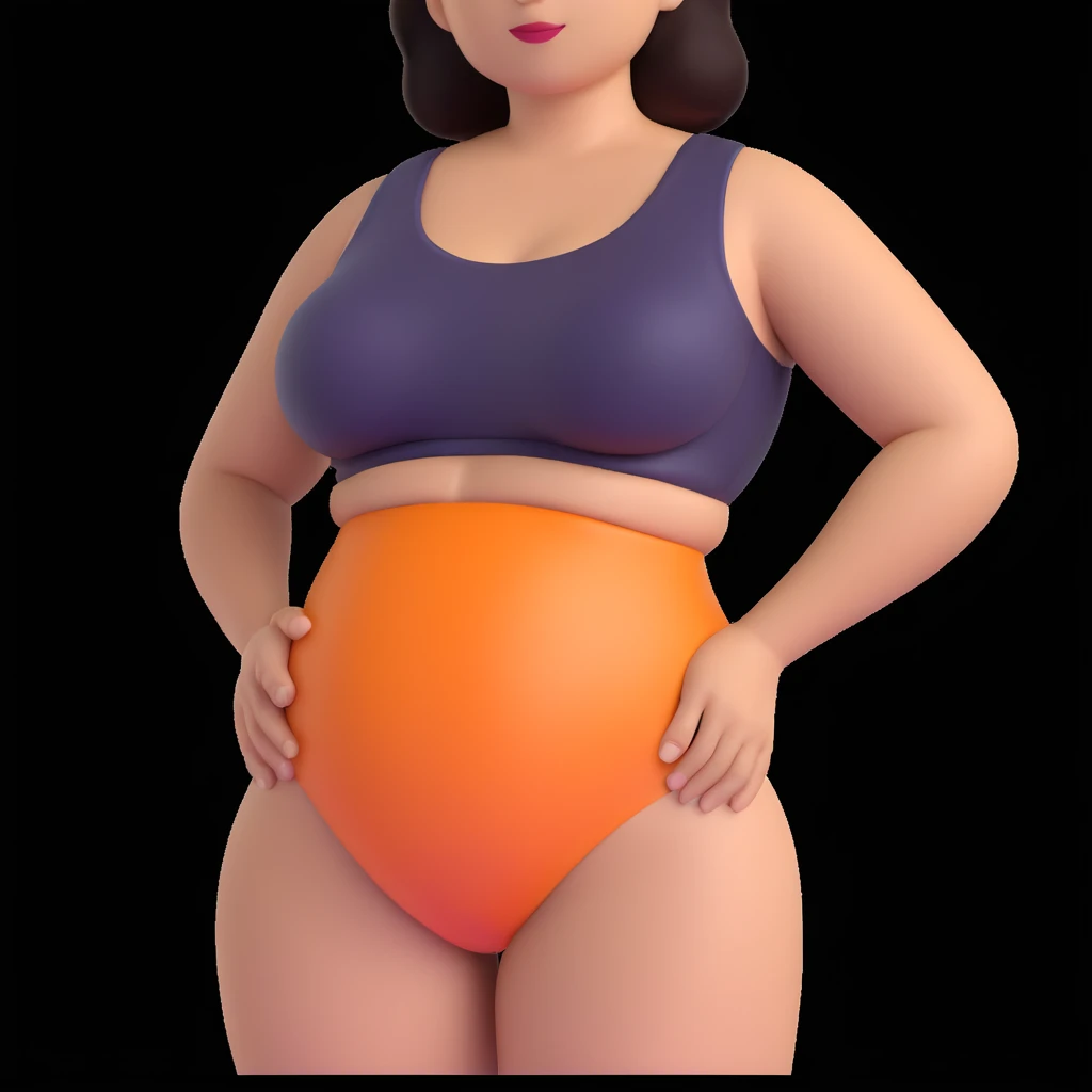 very realistic 3D medical portrait of a woman with PCOS, abdominal bloating, shiny skin, clinical details, professional atmosphere, portrait aspect ratio 2:3 emoji