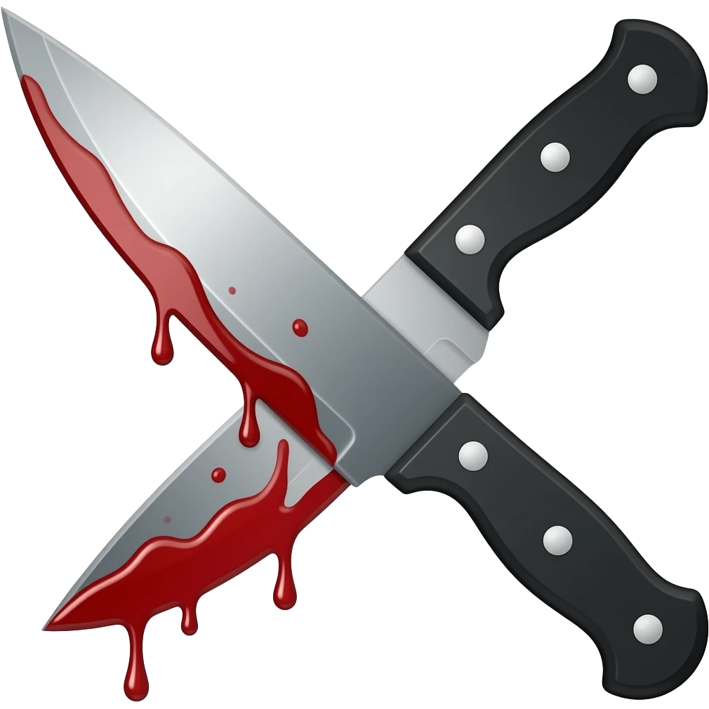 emoji very sharp knife with blood dripping off it and a black handle single emoji