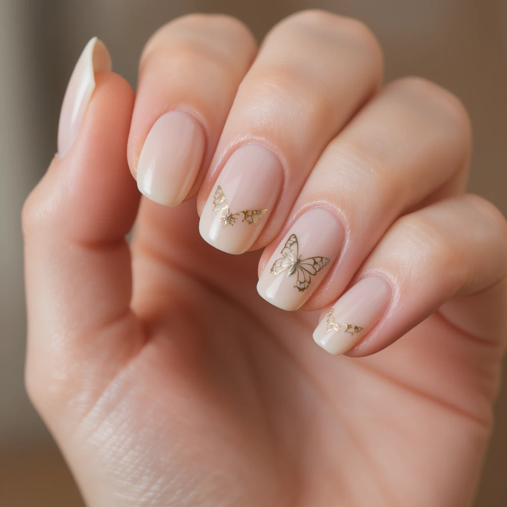 realistic close-up of fingernails, natural color, subtle shine emoji