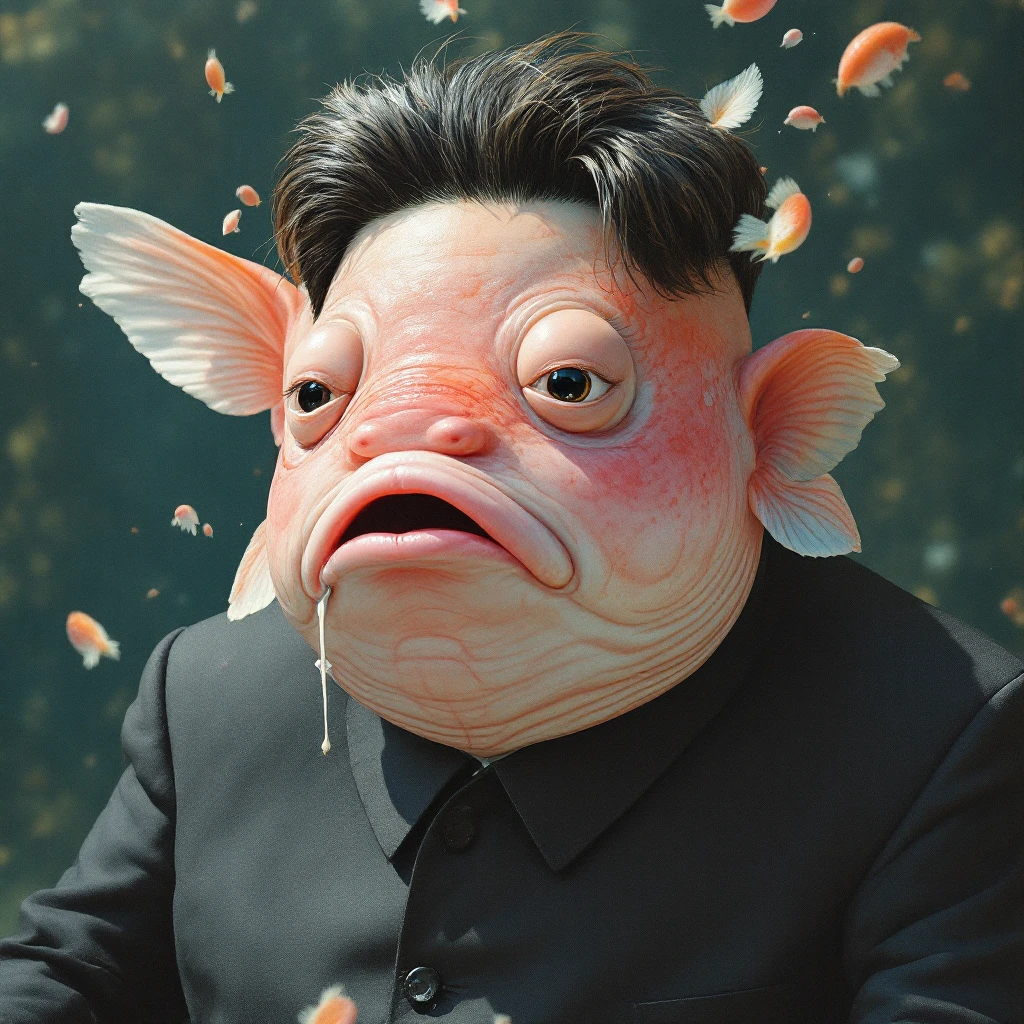 korean leader as a blobfish emoji