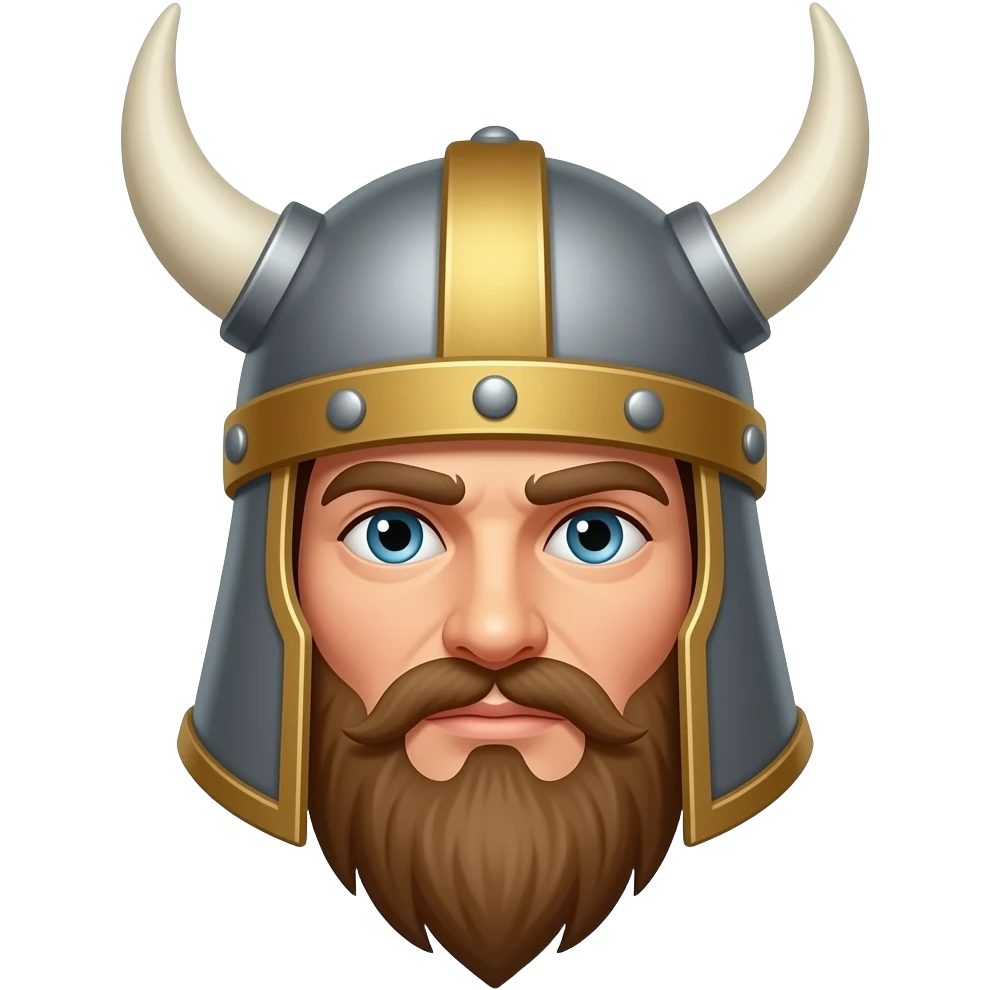 A Viking wearing a classic historical helmet without horns. emoji