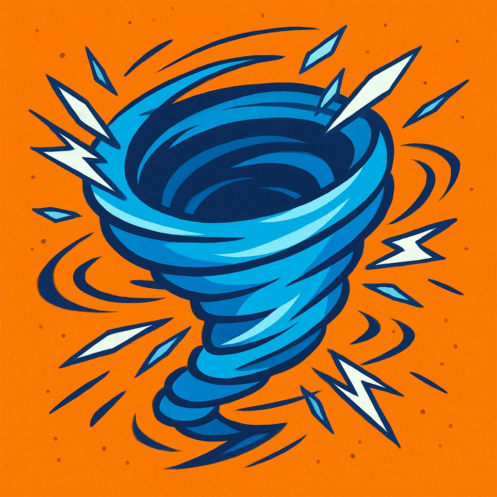 a dynamic blue spiral, energy effects, ninja spinjitzu style emoji