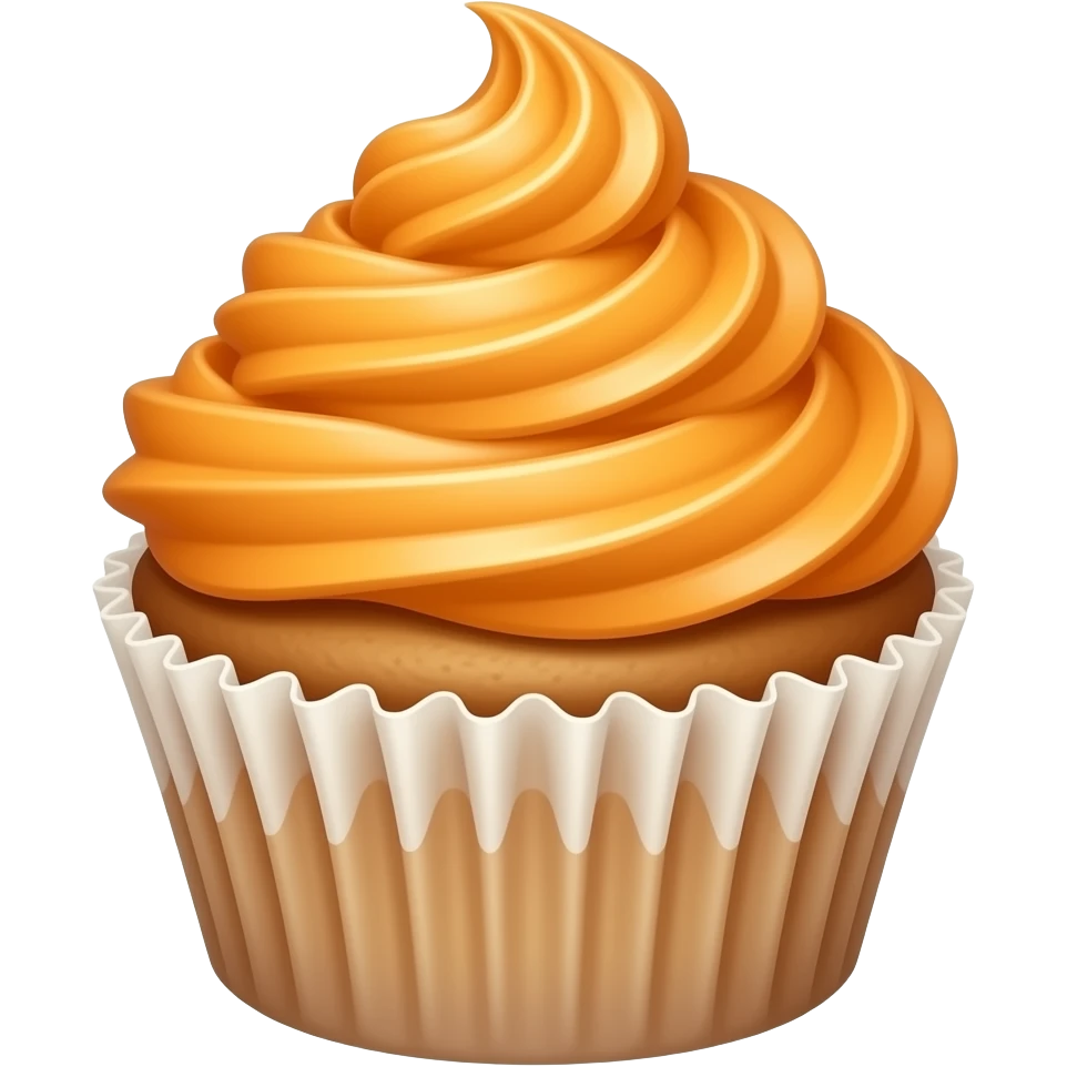 cupcake with orange icing emoji