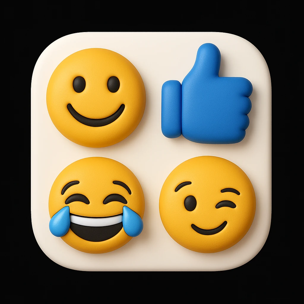 make four emojis in same style emoji
