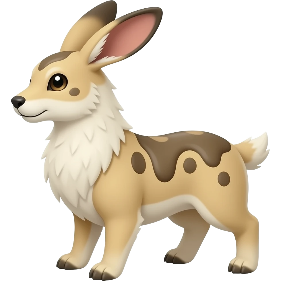 Trico-Buneary-Mudsdale-Jackalope-fusion-hybrid-animal-creature with long ears emoji