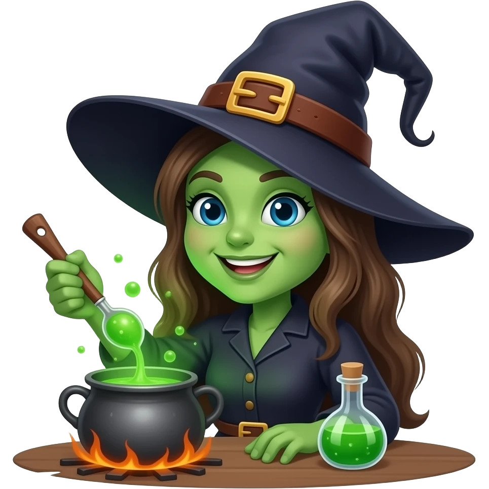 green witch cooking potion emoji