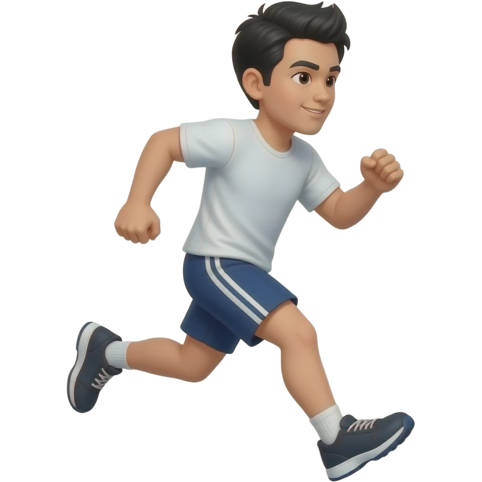 Black hair run emoji