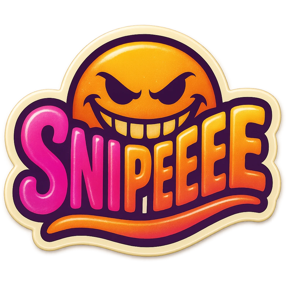 grin EVIL LOOk , Make it say "SNIPEEE" emoji