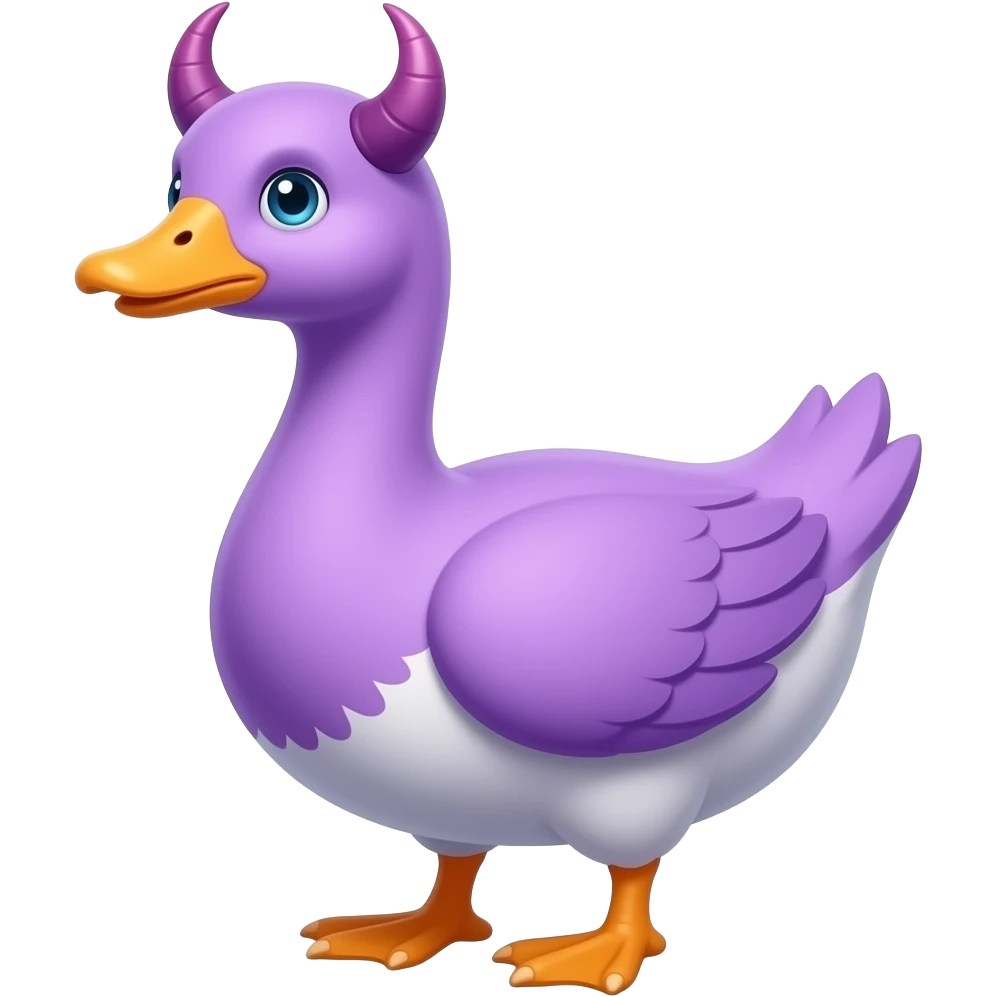 A simple. 2d goose emoji that is like the purple 😈 emoji