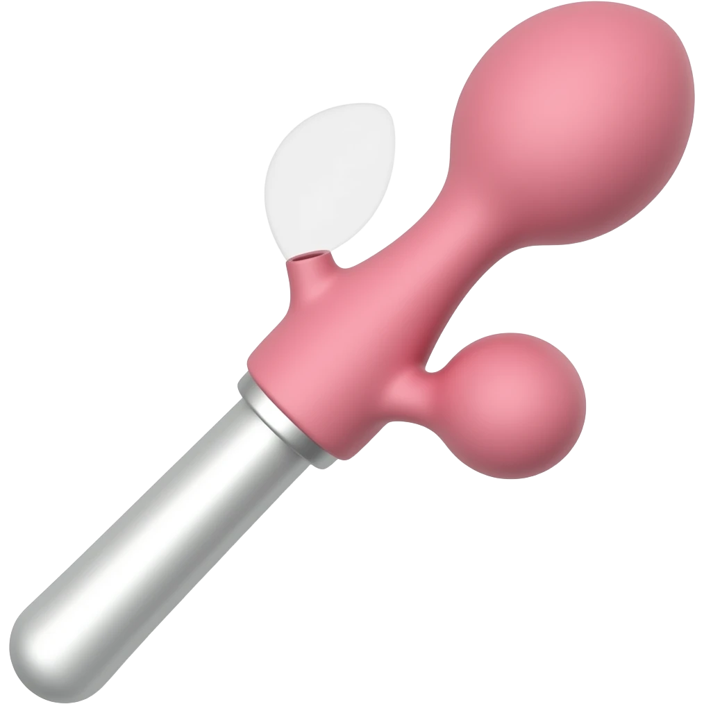 a female intimate vibrator in the form of a stick with a round, slightly elongated attachment on the wire emoji