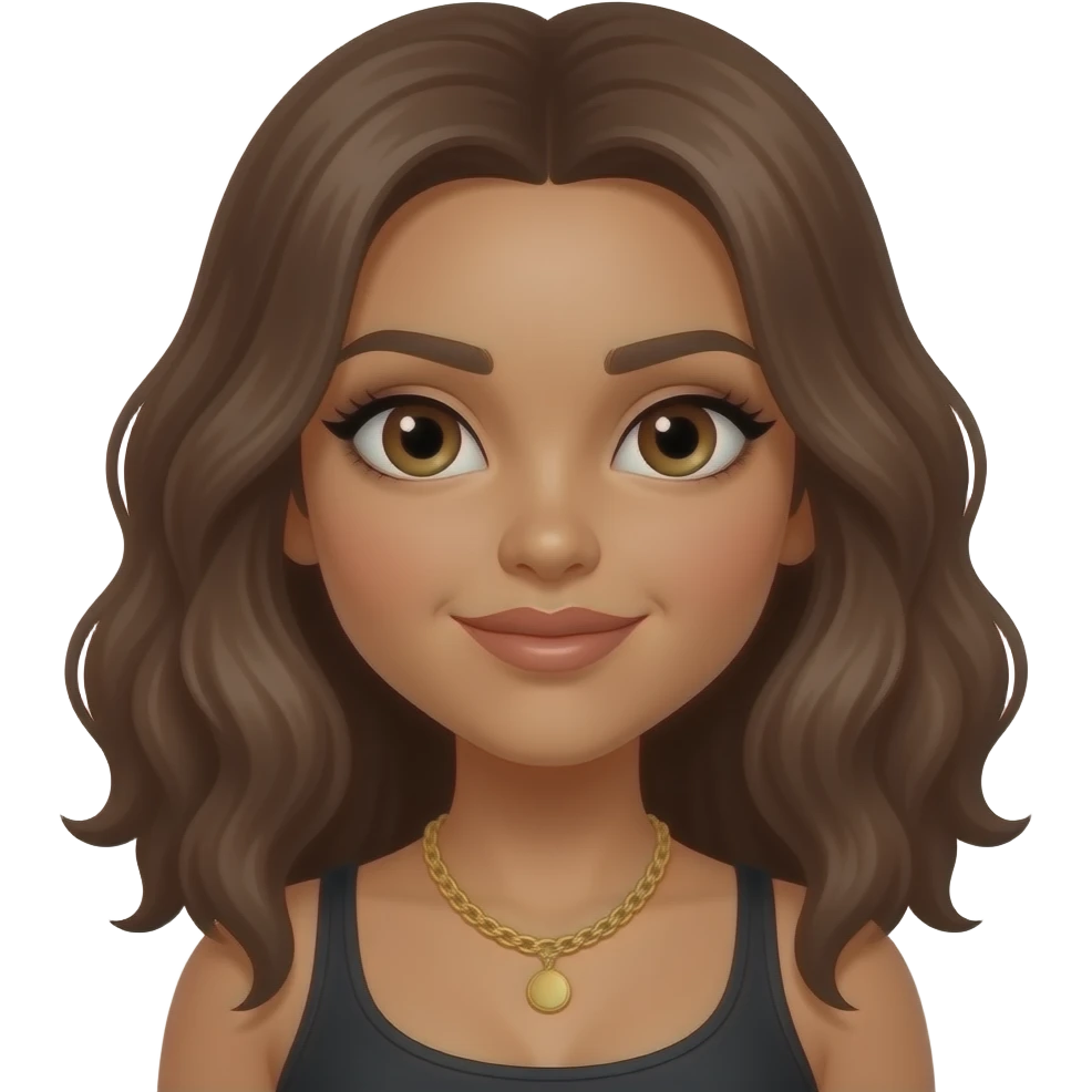 sassy baddie barelina dancer light brown skin color and brown eyes emoji