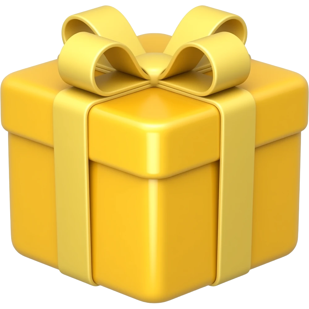 yellow gift shiny emoji