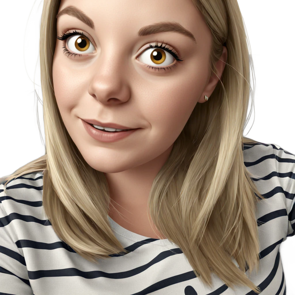 blonde girl smiling portrait emoji