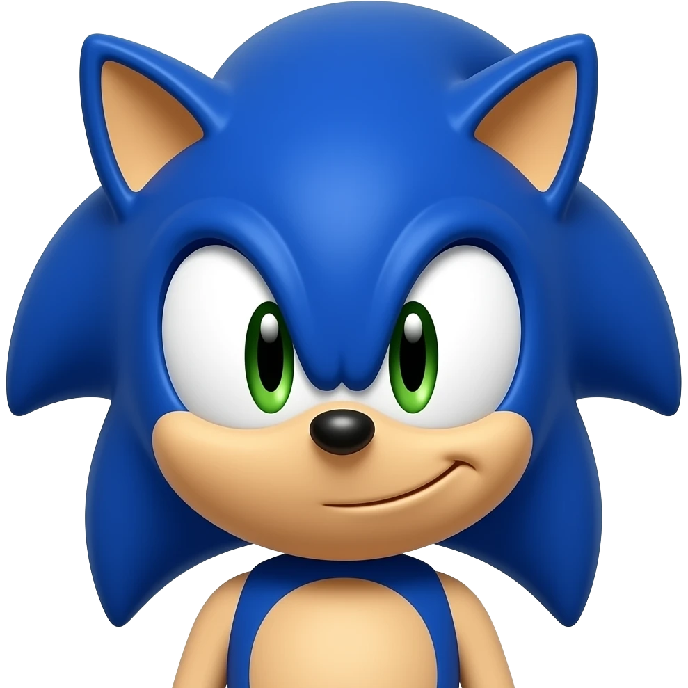 Sonic making a funny face emoji