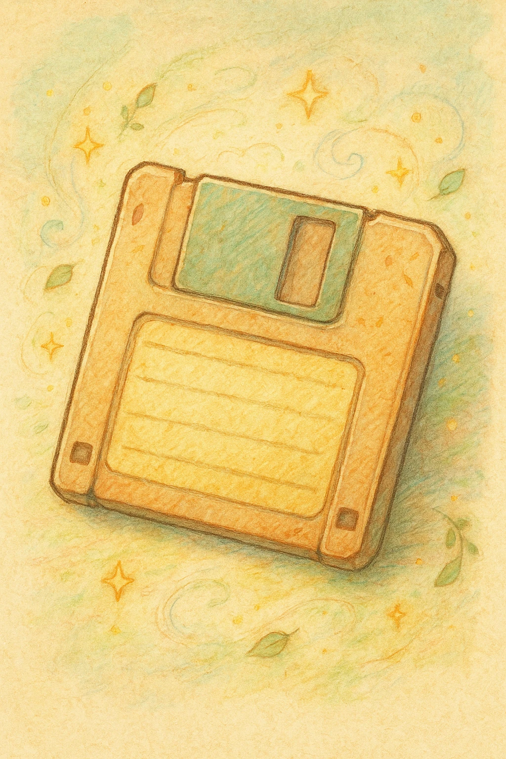 computer disk, ghibli style emoji