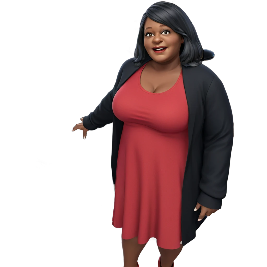 girl in red dress by car emoji