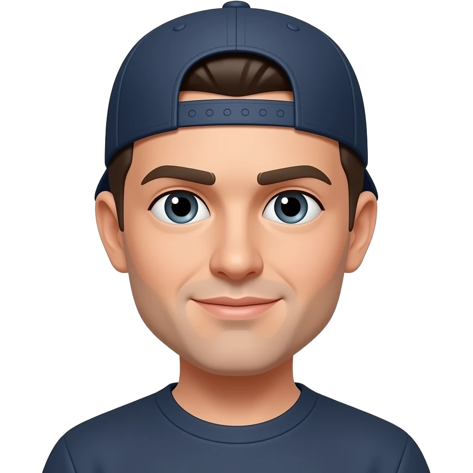 Me wearing Backwards baseball hat emoji