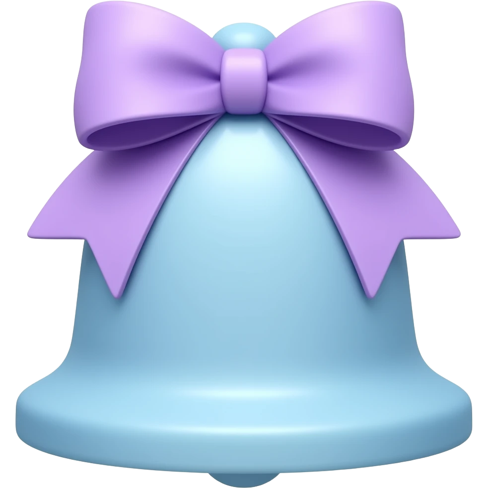 soft blue purple school bell, transparent background inspired by barbie colour pallete emoji